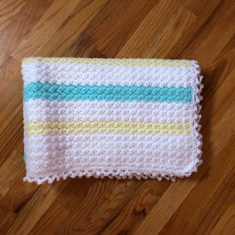 Homemade Baby’s knitted blanket